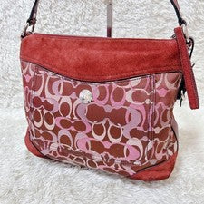 COACH Optic Signature Hobo Bag Canvas, Genuine Leather #QY6G7I