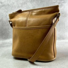 COACH Old Coach Leather Shoulder Bag, Camel, Classic, Made in USA #QY2KS1