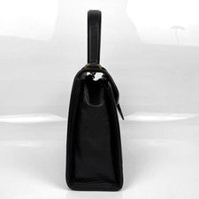 Yves Saint Laurent formal bag, gold hardware, center logo, leather, blac #QY8E1I