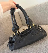 Chloe Paddington handbag with padlock, leather, black, Y2K #QYD3Q1