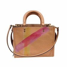 COACH x Koki Natural Leather with Pansy 3-Way Collaboration Bag #QY2EBI