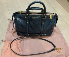 miu miu 2way handbag navy