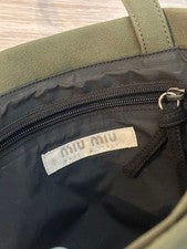 90’s miu miu archive tote bag khaki