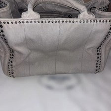 PRADA Prada Canapa Studded Handbag, Gray #QY1J2M