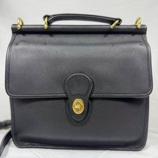 Old Coach Willis 2-way Shoulder Bag with Turnlock, Black #QY90TU