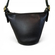 Old Coach Leather Shoulder Bag, Black, Y2K Black #QY43BM