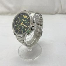 POLICE Quartz Watch JK00063 Silver/Green with Box #QYHSG9
