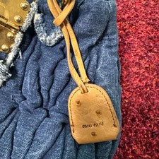MIU MIU denim bag, Matelass? handbag Tan Women #QY30QU