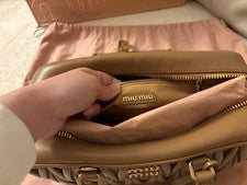Large Size Genuine Good Condition miumiu Arcadi Matelasse Leather Bag