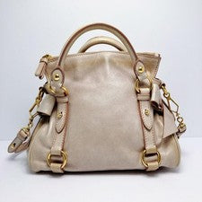 5366◯ miu miu 2way handbag ribbon leather