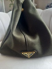 PRADA Canapa Olive Green Handbag #QYBUFI