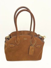 COACH suede handbag, brown #QYL85C