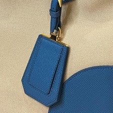 Prada Canvas Saffiano Leather Tote Bag, Blue #QYKECL
