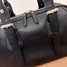 Burberry Leather Handbag, Black Mini Boston Bag #QY6VTM