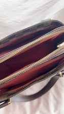 LOUIS VUITTON Damier Pattern Small Brown Handbag Well-kept #QYAQ9F
