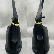 Old Coach One-Shoulder Bag, Black Leather, 4143 #QYF0NY