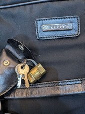 GUCCI nylon and leather Boston bag for men Black #QYD3E2