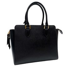 Prada Logo Saffiano Hand/Shoulder Bag 2-Way Black #QY0WBL