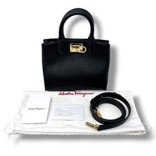 Salvatore Ferragamo Studio Box Mini handbag, black. #QYEULA