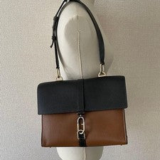 FURLA NARCISO Two-Tone Black Tote Bag Hard to Find Bicolor #QY2FDV