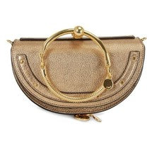 Chloe Nile bag, bronze/gold mini bag, accessory. #QY6OQ6