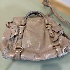 miu miu 2way shoulder bag leather beige