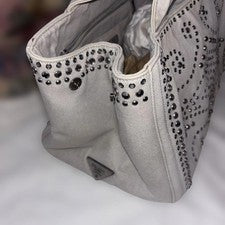 PRADA Prada Canapa Studded Handbag, Gray #QY1J2M