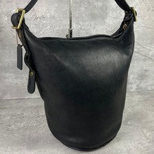 Old Coach Black Bucket Bag One-Shoulder Leather #QY7QHX