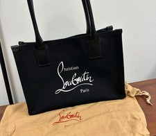 CHRISTIAN LOUBOUTIN logo canvas tote bag, black #QYI7XC