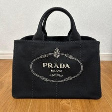 PRADA Canapa Tote Bag, Black (1BG642) #QY4YQZ