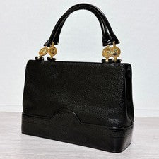 Versace handbag, sunburst leather, enamel, black #QY31V7