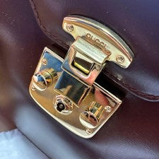 Gucci brown leather handbag with case #QY9WL3