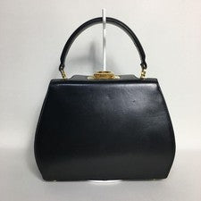 Salvatore Ferragamo Gancini 2-Way Handbag Black Leather Strap #QYHFGK