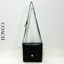 COACH USA OLD Coach Leather Shoulder Bag with Hook Closure Blue #QY7B1G