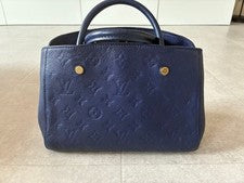 LOUIS VUITTON Empreinte Montaigne BB Handbag, Blue #QYGB2K