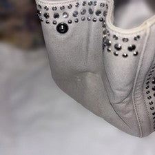 PRADA Prada Canapa Studded Handbag, Gray #QY1J2M