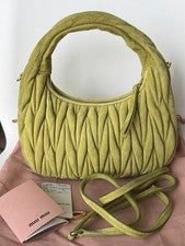 miu miu Matelasse Wonder Suede Handbag