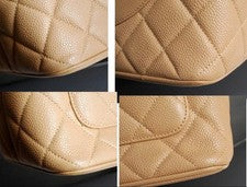 CHANEL Coin Caviar Skin Bag Beige Women #QY4JK2