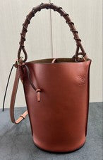 LOEWE Gate Bucket Handle Shoulder Bag, Calfskin Brown #QYFGY7