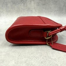 Old Coach Shoulder Bag, Made in USA, Charm, Leather, Red, 9017 #QY3NUG