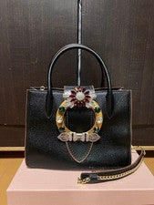 miu miu Miu Miu black bag with bijou decoration