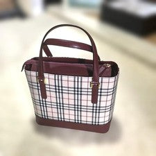BURBERRY Checkered Bordeaux Handbag #QY5DAB