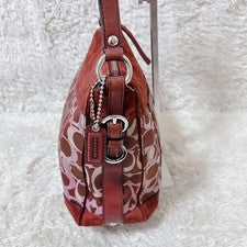 COACH Optic Signature Hobo Bag Canvas, Genuine Leather #QY6G7I