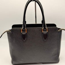 PRADA Saffiano Soft Handbag, Black with Gold Hardware, Leather, A4 Size #QY3VPG