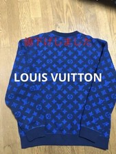 Louis Vuitton Monogram Sweatshirt Blue L Cashmere Wool Pre-Owned, Certified