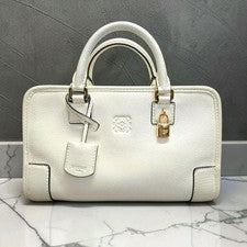 Loewe Amazona 23 Leather 2-Way Handbag, Ivory #QY4XLX