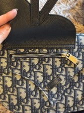 CHRISTIAN DIOR Saddle Bag Body Bag Shoulder Bag Canvas #QY72S1