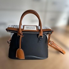 Maison Margiela 11 2Way Rubber Canvas Check Black Handbag #QY3WTH