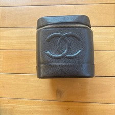 CHANEL Black Leather Vanity Handbag #QY3VO0