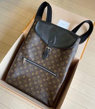 LOUIS VUITTON Parc Backpack Monogram Macassar Flap Buckle #QYKL19